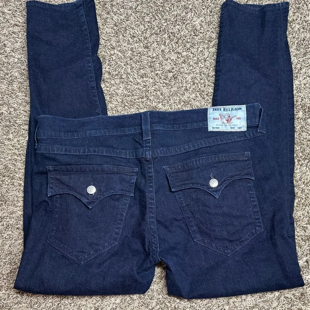 TRUE RELIGION MENS ROCCO SKINNY RELAXED JEAN W/ FLAP SIZE 40